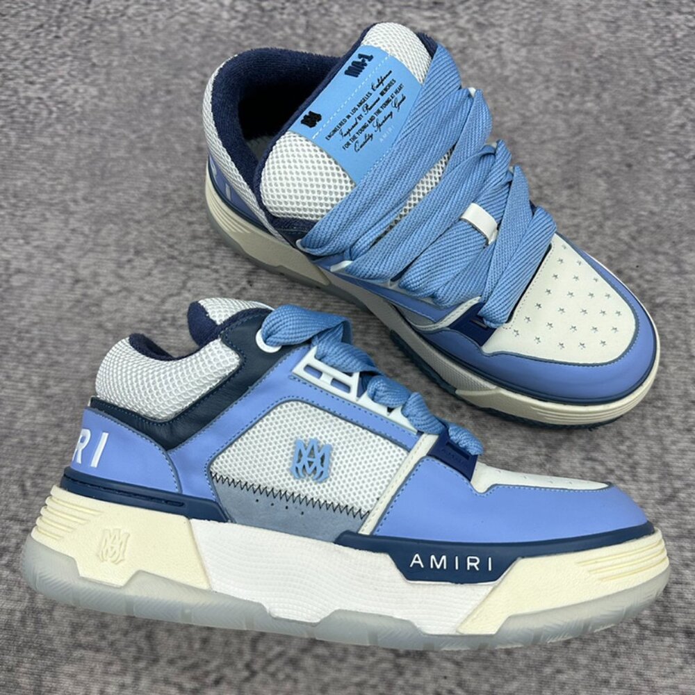 Amiri MA-1 Panelled Leather Sneakers Blue
